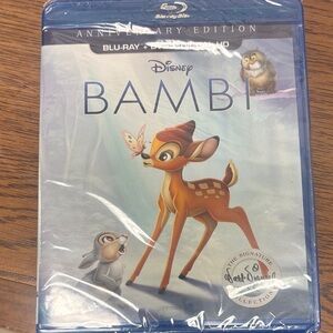 Disney Bambi Blu-ray with Blue Case and Pastel Cover Art